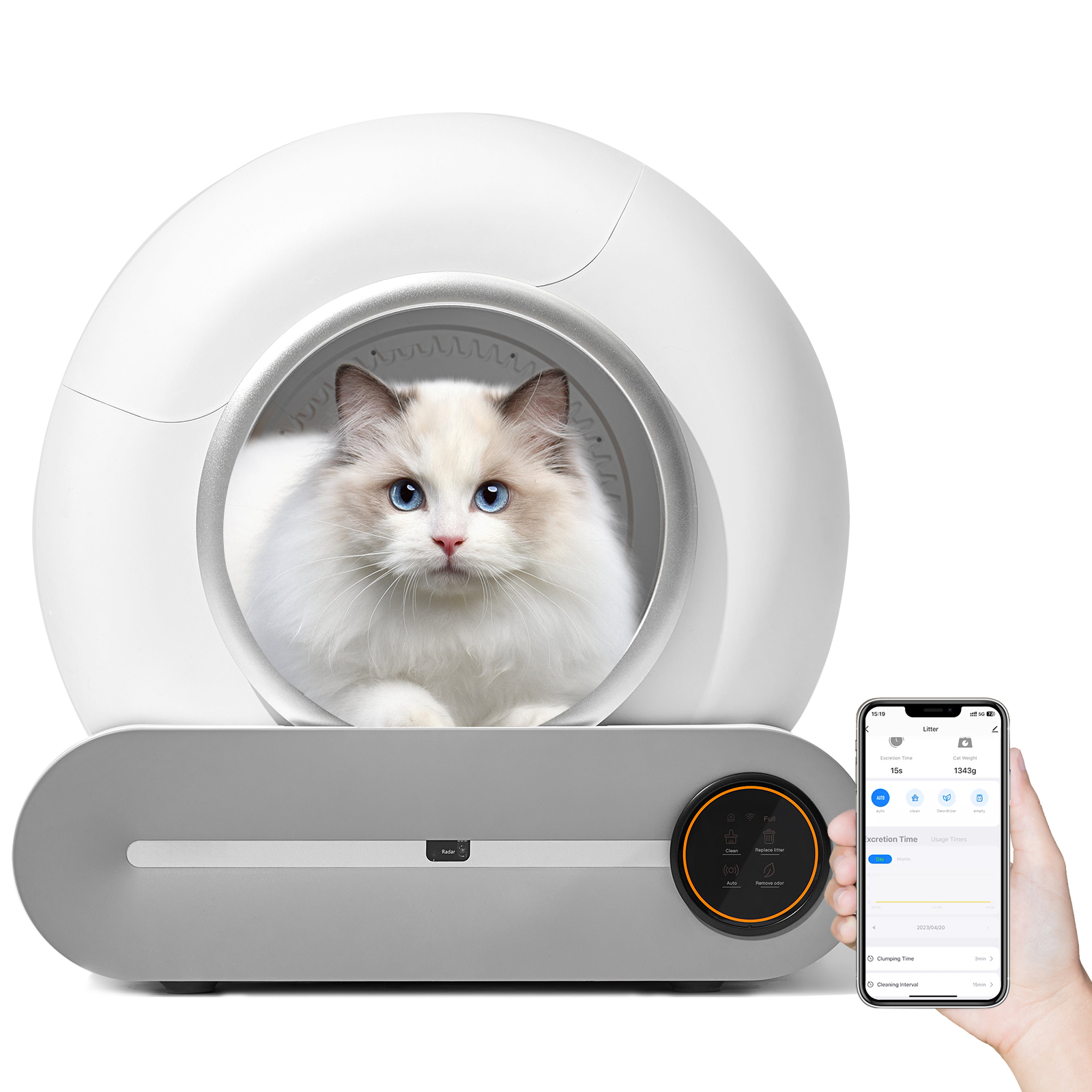 Smart Cat Litter Box Automatic Self Cleaning Litter Box WiFi APP