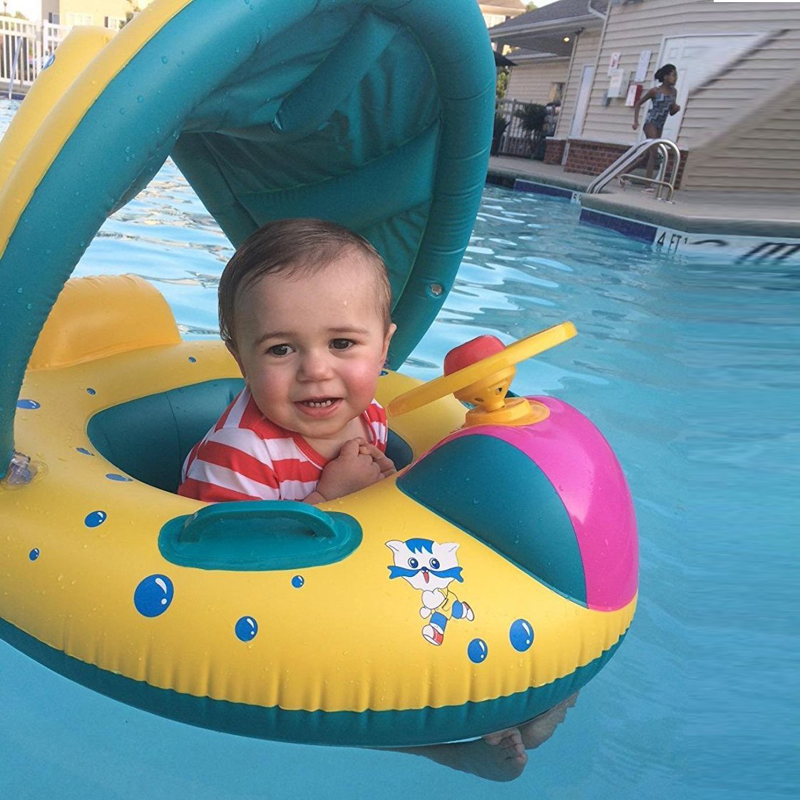 inflatable baby float boat with sunshade