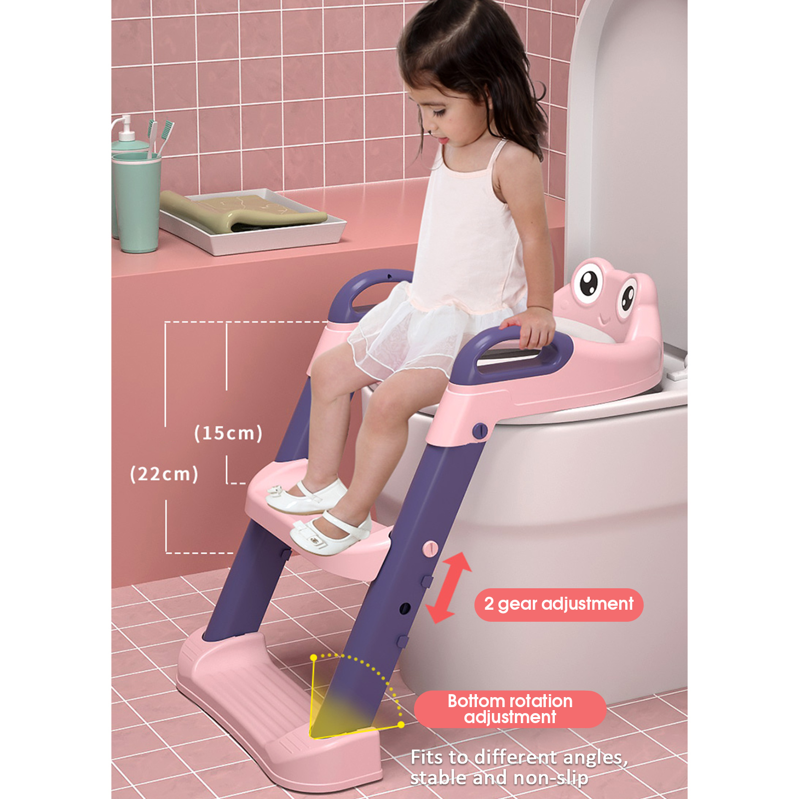 Riduttore WC per Bambini,Baby training WC vasino sedile con scaletta  antiscivolo