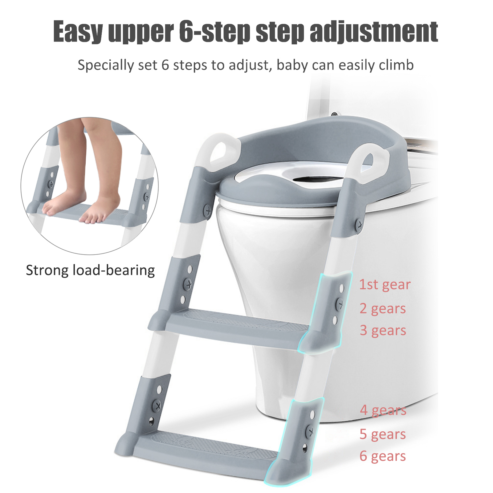 Riduttori per WC per BambiniRiduttore wc Bambini Universale,Ergonomico,Riduttore  wc con Paraspruzzi e Maniglie,Design Schienale (1 Spazzolone + 2 Imbottito  Rimovibili) : : Prima infanzia